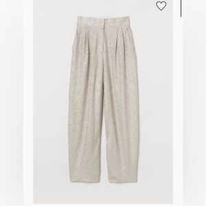 H&M Cream Wide Leg Sequin Pants